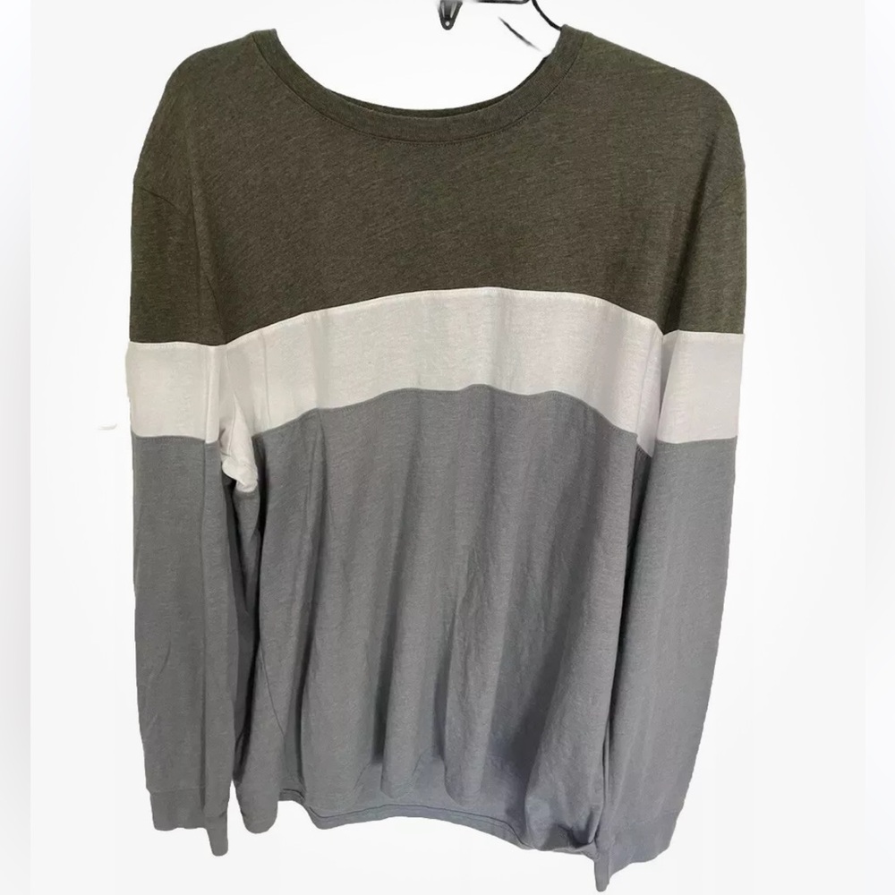 Sonoma Men’s Long Sleeve T-Shirt Green Gray White XL
